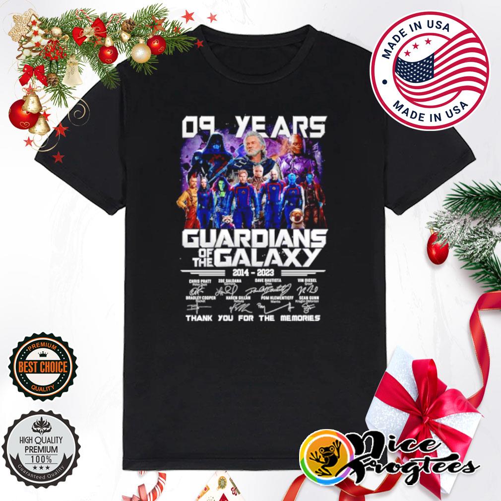 09 Years Guardians of the Galaxy 2014 – 2023 thank you for the memories shirt