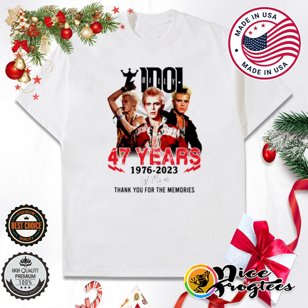 Billy Idol 47 Years 1976 – 2023 thank you for the memories shirt