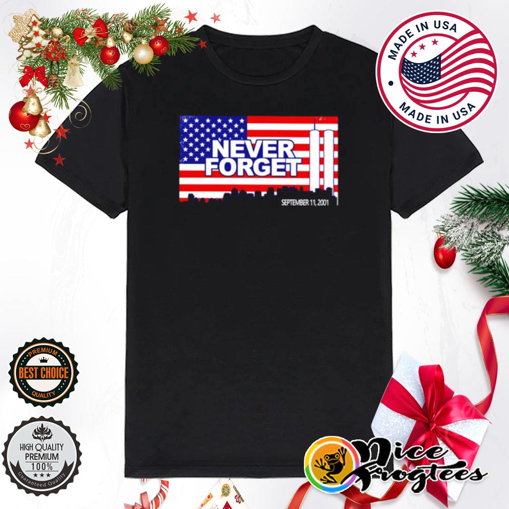 Ty Johnson never forget September 11 2001 American flag shirt
